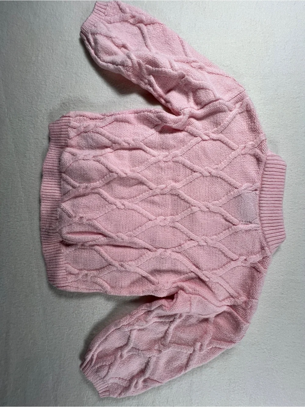 Old Navy Pink Diamond Cable Knit Pullover Sweater